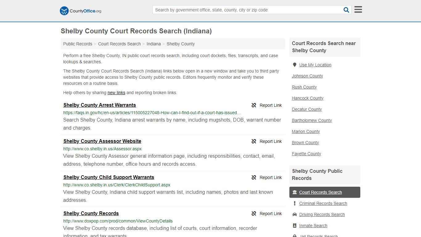 Shelby County Court Records Search (Indiana) - countyoffice.org